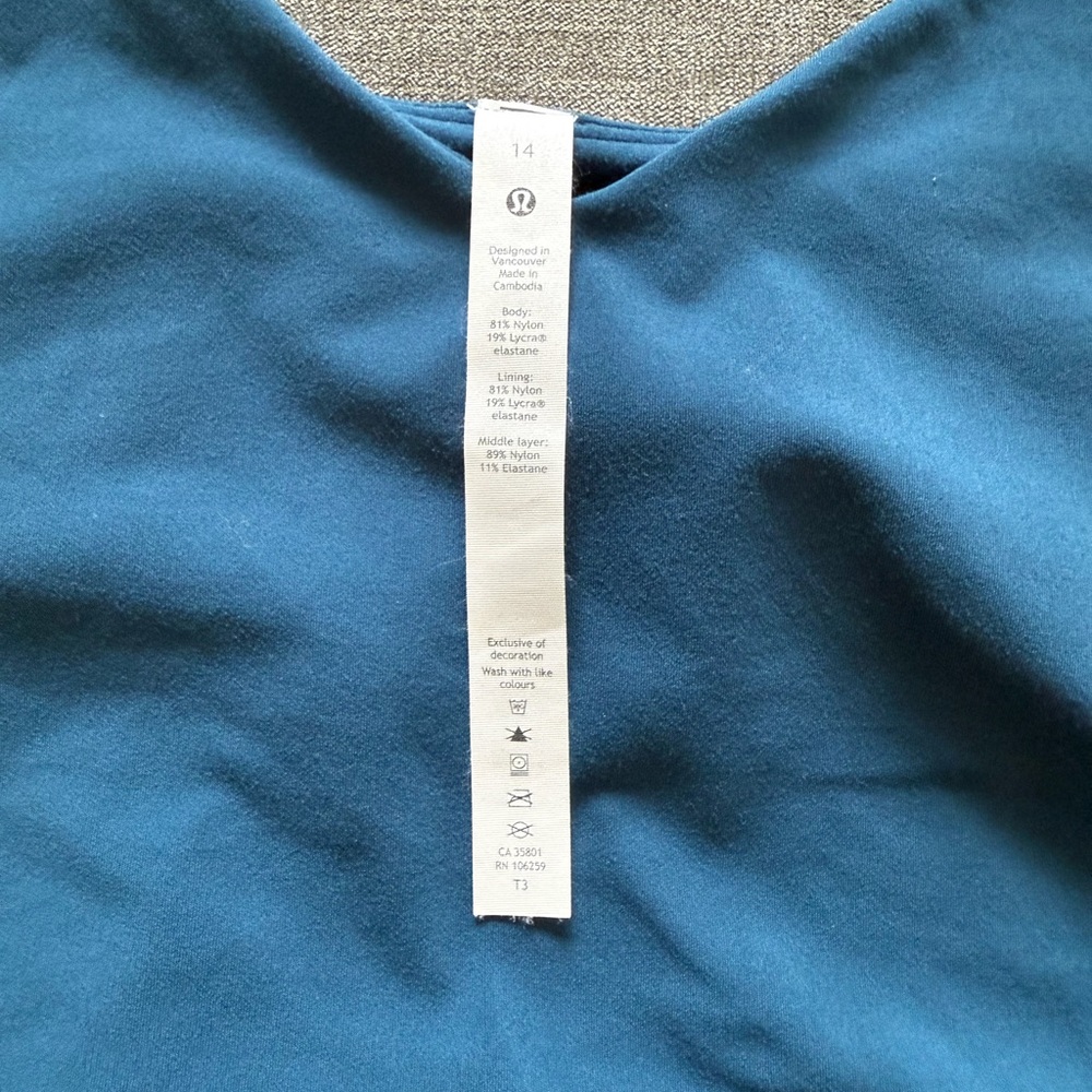 Lululemon Women’s Align Tank Top Blue Borealis Size 14 Nulu Fabric Crop Tank - Picture 3 of 9